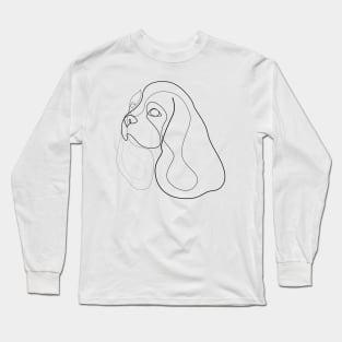 King Charles Cavalier - Spaniel - one line drawing Long Sleeve T-Shirt